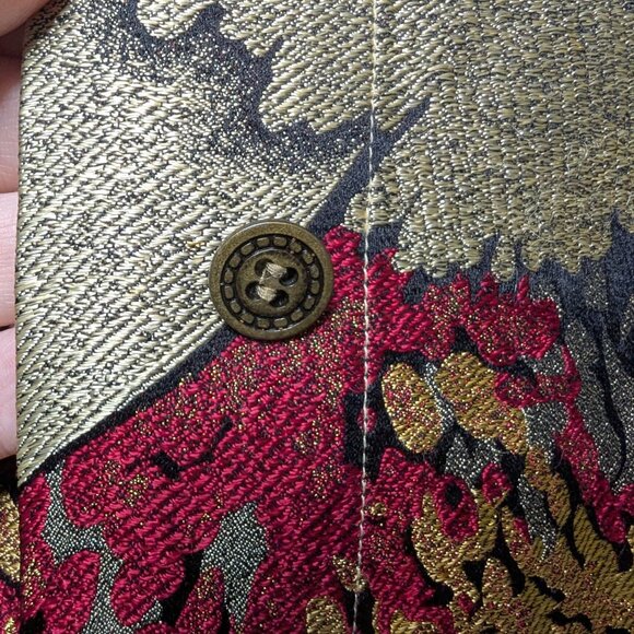 Vintage CHICO"S Design Tapestry Jacket 90s Silk Print US Size 8 - Picture 6 of 12